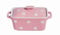 Isabelle Rose - IR5486 - Keramik Butterdose/Mini Backform - rosa mit weißen Punkten/Polka dot