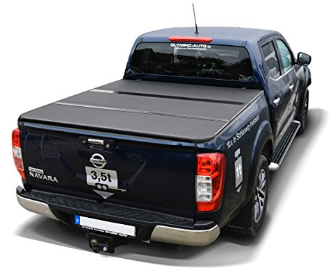 Hansen Styling Parts Laderaumabdeckung - 3-teilig klappbar - Aluminium schwarz pulverbeschichtet kompatibel mit Nissan Navara NP300 (D231) (2015-2021)