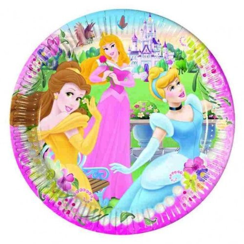 10 piatti piccoli 20 cm Principesse Disney in cartoncino per feste