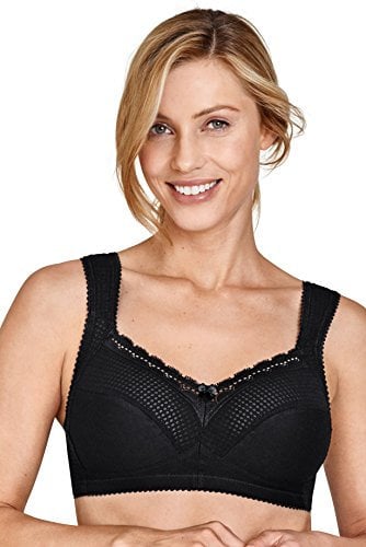 Miss Mary of Sweden Diamond Womens Full Cup Supportive Non-Wired Bra Black