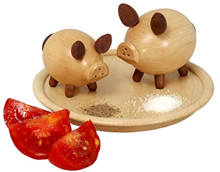 Rudolphs Schatzkiste Tischdekoration Salz & Pfefferschweine BxHxT 12x5,5x12cm NEU Gewürze Gewürzstreuer Tischdeko Küche Holz Seiffen Erzgebirge Schwein Küchenhilfe Salzstreuer
