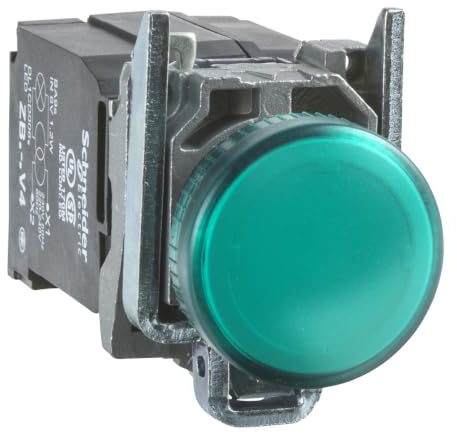 Schneider XB4BV43 Leuchtmelder, grün, Trafo 220-240V 60Hz, 230V 50Hz BA 9S, +Lampe 6V