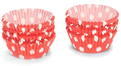 Pâtisse 01759 Moldes medianos Papel repostería Topos Fondo Rojo 200 pcs