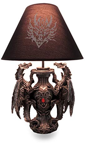 Gothic Guardians of Light Medieval Dragons Table Lamp