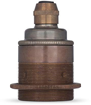 Vintage Gewindemantel Lampenfassung E27 aus Messing (inkl. 1x Schraubring) - Das Original aus Europa - Old English Finish