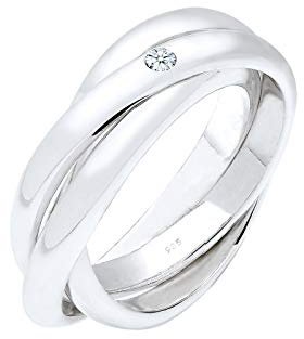 Elli DIAMONDS Ring Damen Verlobungsring Diamant 0.03 ct. in 925 Sterling Silber