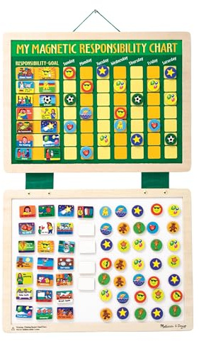 Melissa & Doug Deluxe Wooden Magnetic Responsibility Chart with 90 Magnets