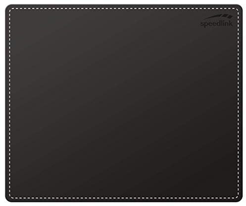 Speedlink NOTARY Soft Touch Mauspad - Mauspad mit Lederoptik, leicht zu reinigen, weiche Oberfläche und genähter Rand, schwarz
