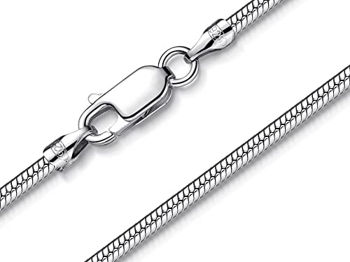 SILBERKETTEN STORE DEIN SCHMUCK ONLINE SHOP Feine Schlangenkette mit einem Durchmesser von 2mm |echt 925 Silber | Anhängerkette mit Karabinerverschluß