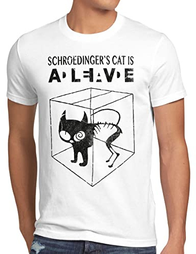 style3 Sheldon Schroedingers Katze Herren T-Shirt Bekleidung Alive Dead Physik Experiment