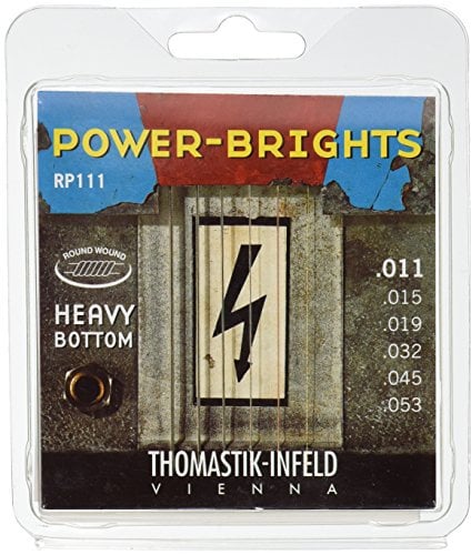 Thomastik-Infeld, Corde per chitarra elettrica Power Brights Series, Set, Heavy Bottom RP111 Medium .011-.053w
