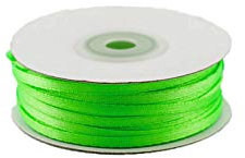 Creativery 91m Rolle Satinband 3mm (075 Apfel grün) // Schleifenband einseitiges Hochzeit Taufe Deko Band Dekoband Geschenkband