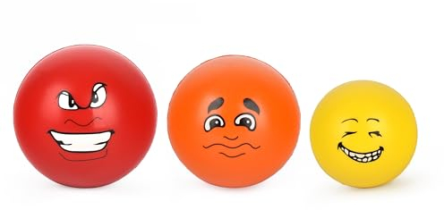 ewtshop® Lustige Antistress-Bälle, 3er-Set Anti-Stress-Bälle-Set für Stressbewältigung Fingergymnastik