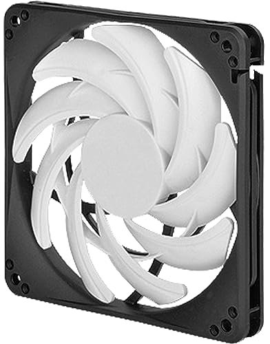 SilverStone SST-FN123 - FN Serie geräuscharmer Slim 120 mm-Hochleistungs-Gehäuselüfter, schwarz-weiss