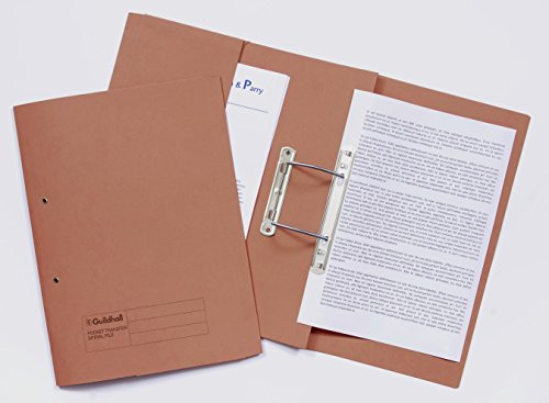 Exacompta - Ref 347-ORGZ - Guildhall - Pocket Spiral File, 285gsm Premium Heavyweight Sprint Manilla, 355 x 250mm, Right Hand Pocket, Blue Angel Certified - Orange, Pack of 25