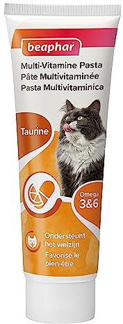 Beaphar, Pasta Multivitaminica per Gatti, Snack Quotidiano Gustoso Ricco di Vitamine e Minerali, Supporta la Salute di Cuore e Vista, Migliora la Brillantezza del Pelo, Tubetto 100 g