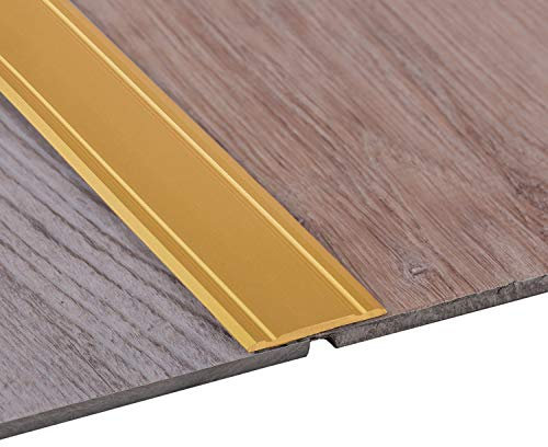 Gedotec Seuil de Porte Barre Autocollant | SUPER PLAT | (L x l x H) 2000 mm x 30 mm x 1,75 mm | 1 Pièce Profil Transition Sol | Aluminium Laiton Anodisé | Profilé de Compensation - Baguette finition