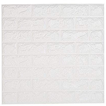 NHSUNRAY 3D Wandpaneele Selbstklebend, 3D Ziegel Tapeten Steinoptik Steintapete Wandaufkleber für Schlafzimmer Wohnzimmer Tv Wände oder Küche Dekoren (60 x 60 cm 1 Stück)