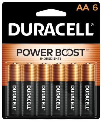 Duracell AA Coppertop Alkaline Battery 6-Pack MN1500