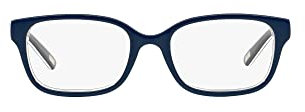 Polo Prep PP8520 Eyeglass Frames, Navy Blue On White/Crystal/Demo Lens, 46 mm
