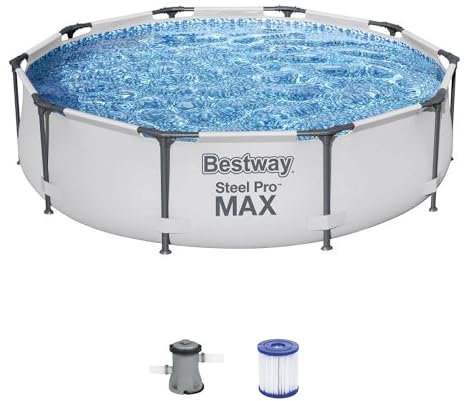 Bestway 56407 Steel Pro Above Ground, 3.0 m x 76.2 cm | Frame Pool Set w/Filterpumpe