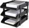 KINGFOM™ A4 3-Tier Leather Desk File Letter Tray
