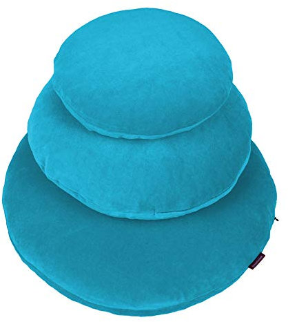 Farbenfreunde Interieur Kissenhülle aus Nicky Rund, Runde Kissen Hülle, Kuschelkissen, Stuhlkissen für Eames Chair, Dekokissen, Baumwolle / Polyester, Sommerpetrol, 50 cm, 1004rd50108