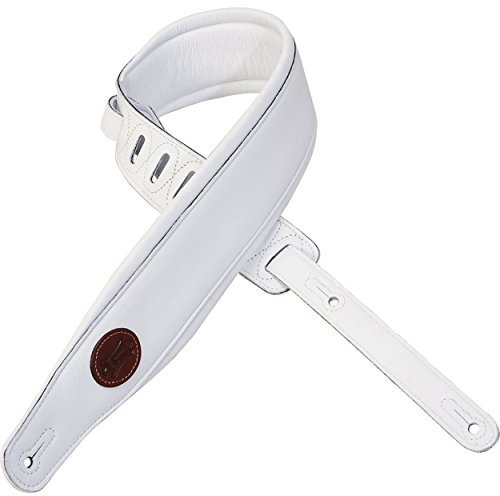 Levy's Leathers Signature Legacy Series Ledergurt für Gitarre | Breite 7,6 cm | Weiß | (MSS2-WHT)