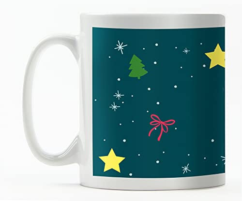 1art1 Noël Nuit Étoilée Sapin Tasse À Café Mug 9x8 cm