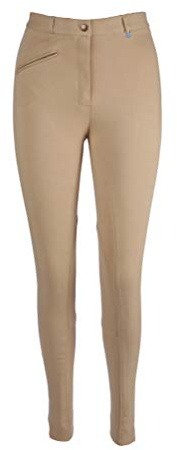 Avon Equine Cotton Childrens Horse Riding Jodhpurs for Boy and Girls 4 Way Stretch Soft Junior Child Equine Jodhpurs Jods (Beige, 32)