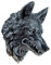 Nemesis Now Wandschild Wolf, 30 cm, Polyresin, schwarz
