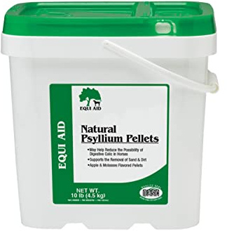 Farnam Equi Aid Natural Horse Psyllium Pellets, Supports Removal of Sand & Dirt From Ventral Colon, Horse Digestion Support, Fiber Supplement, Apple/Molasses, 20 lb