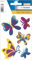 HERMA 6666 Aufkleber Schmetterlinge Glitzer klein groß, 5 Stück, Schmetterling Sticker in blau lila, Butterfly Etiketten für Fotoalbum Tagebuch Poesiealbum Scrapbooking Dekoration Briefe DIY Basteln