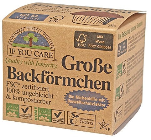 If You Care Large Baking Cups for Muffins, 100% Unbleached, FSC Paper (1 x 60 Pieces)