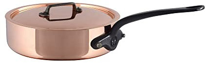 Mauviel Made In France M'Heritage Copper 150c 6411.25 3.3-Quart Saute Pan and Lid with Cast Iron Handle by Mauviel