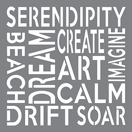 Andy Skinner Mixed Media Serendipity Stencil, Grey, 8 x 8-Inch