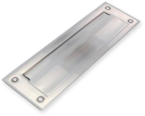 Amig - Buca per Lettere per Pareti o Porte da Interni ed Esterni - Misura Totale 254x73 mm - Misura della Bocca 198x48 mm - In Acciaio Inox - Colore Argento
