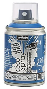 PEBEO - Peinture Acrylique en Spray - Pour la Décoration Multi Supports en Intérieur et Extérieur - Base Eau, Faible Odeur - 100 ml - Finition Mate - Coloris Bleu