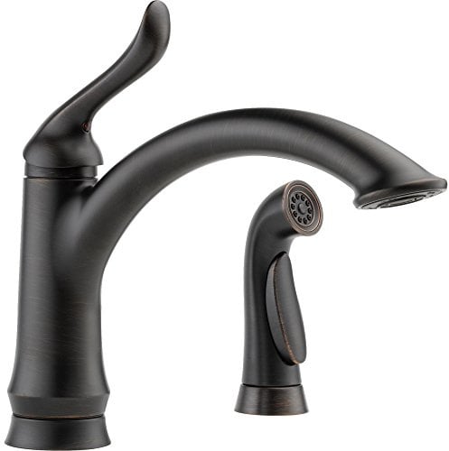 Delta Faucet Linden Einhebel-Küchenarmatur mit Seitensprüher in passender Ausführung, venezianische Bronze 4453-RB-DST