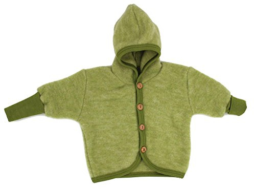 Cosilana Baby Jäckchen mit Kapuze aus weichem Wollfleece, 100% Schurwolle kbT