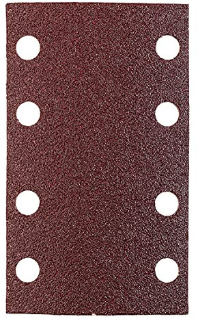 kwb Schleifstreifen 80x133 mm aus Edelkorund mit Körnung 120, werkzeugloser Wechsel, Vollkunstharz-Verleimung und verstärkter Papierträger für den mittelfeinen Schliff von Holz und Metall