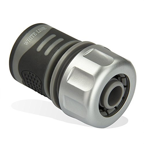 Bradas WL-2156 Steckverbinder White line für 3/4 Zoll Schlauch, Endstück mit Wasserstopp, weiß, 4 x 2 x 2 cm