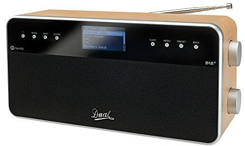 Dual IR Digital Radio (FM/DAB +/Sintonizzatore Radio Internet, LAN Wireless, Display LCD, AUX-IN) marrone