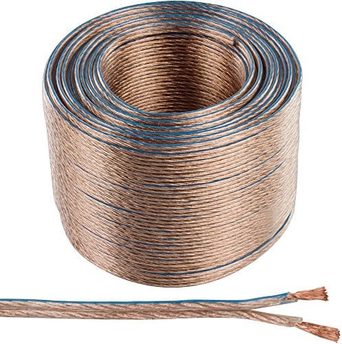 100m QUALITY SPEAKER CABLE | 1.5mm 16 AWG Gauge | Wire Reel Drum Amp HiFi Loud CCA Strands | Transparent Twin Flex Loudspeaker