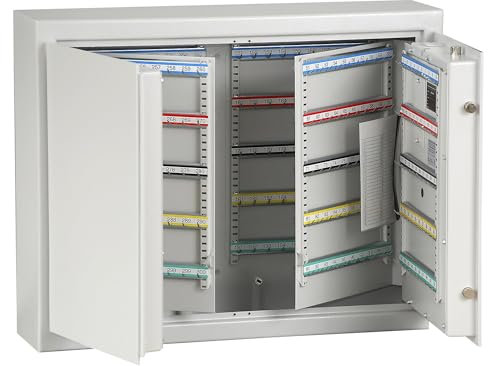 kaiserkraft | Schlüsseltresor | lichtgrau | Hakenleisten verstellbar | 400 Haken | HxBxT 636 x 812 x 200 mm