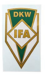 Aufkleber DKW + IFA, grün/weiss/gold, für Tank RT125