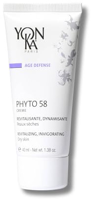 Phyto 58 Yonka Revitalisierende Nachtcreme für trockene Haut 40ml - Reinigt, Regeneriert und Belebt müde Haut - Dermatologisch nachgewiesene innerhalb von 28 Tagen! 89% Natürliche Inhaltsstoffe