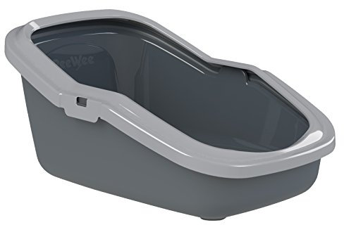 PeeWee Katzenklo EcoMinor grau offene Katzentoilette System doppelter Boden Trennsystem