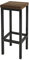 1 Original-BestLoft® Barhocker New York im Industriedesign Stahl Holz Eiche massiv (Dunkel geräuchert, 78cm)