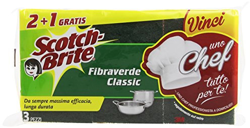 Scotch Brite – Esponja Fibraverde Classic – 5 paquetes de 3 esponjas [15 esponjas]